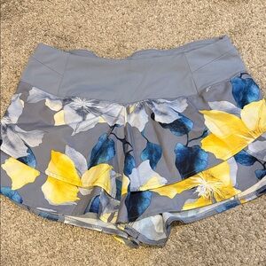 CALIA by Carrie Underwood Floral Athletic Shorts in Gray and Yellow
